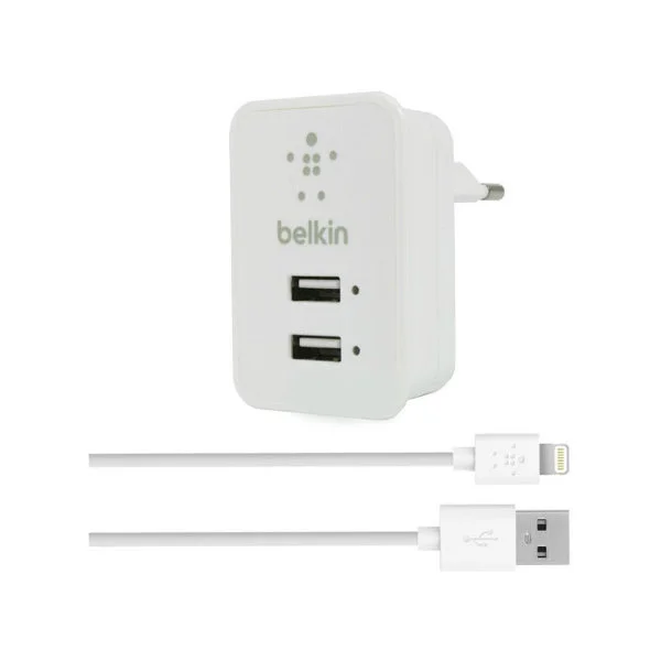 شارژر دیواری بلکین مدل Home Charger 10WATT به همراه کابل لایتنینگ رنگ مشکی