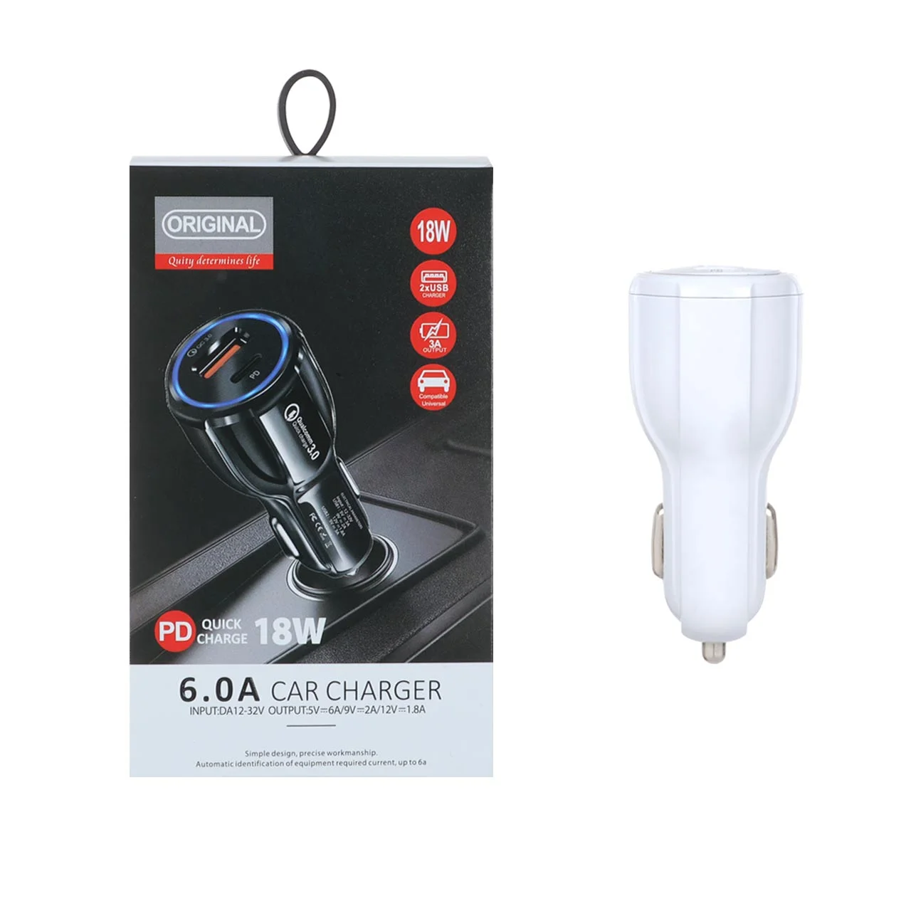 شارژ فندکی ماشین اورجینال ORIGINAL CAR CHARGER 6A 18W