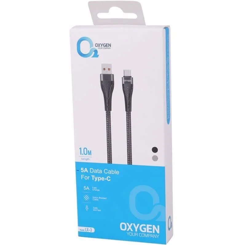 کابل آیفونی فست شارژ Oxygen LX-3 5A