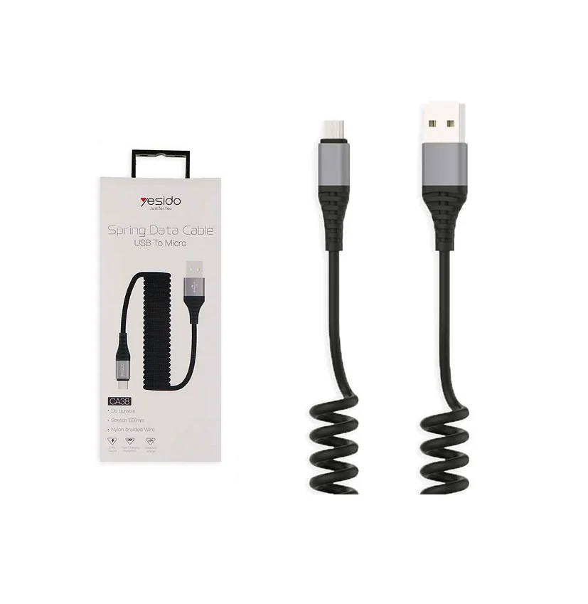 کابل فنری لایتنینگ Yesido CA38 1.5m